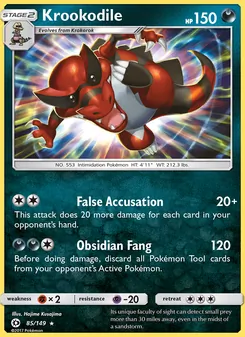 Krookodile card from Sun & Moon, number 85/149