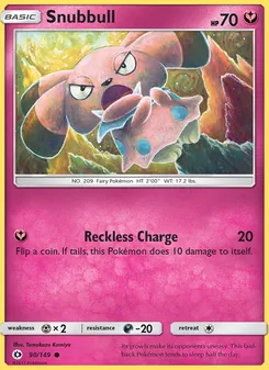 Snubbull card from Sun & Moon, number 90/149
