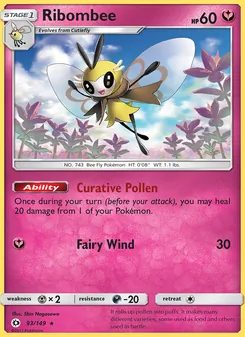 Ribombee card from Sun & Moon, number 93/149