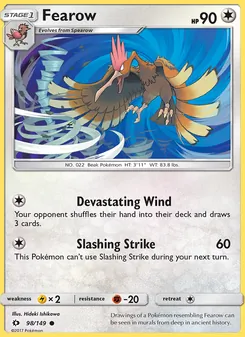Fearow card from Sun & Moon, number 98/149