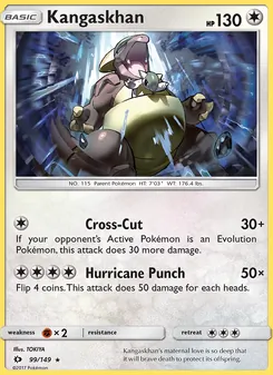 Kangaskhan card from Sun & Moon, number 99/149