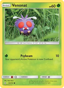 Venonat card from Unbroken Bonds, number 10/214