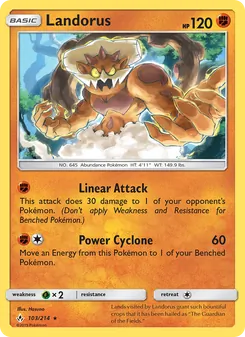 Landorus card from Unbroken Bonds, number 103/214