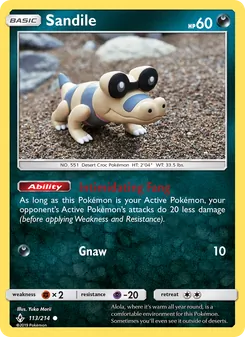 Sandile card from Unbroken Bonds, number 113/214