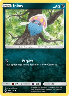 Inkay card from Unbroken Bonds, number 118/214