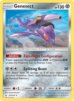 Genesect card from Unbroken Bonds, number 127/214