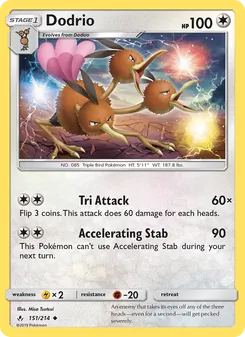 Dodrio card from Unbroken Bonds, number 151/214