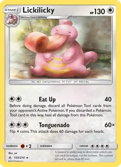 Lickilicky card from Unbroken Bonds, number 153/214