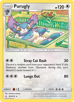 Purugly card from Unbroken Bonds, number 160/214