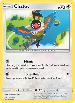 Chatot card from Unbroken Bonds, number 162/214