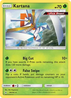 Kartana card from Unbroken Bonds, number 19/214