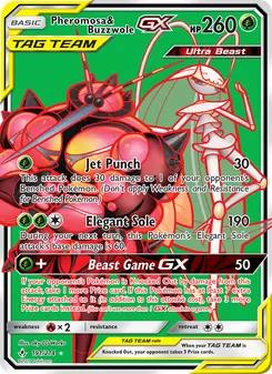 Pheromosa & Buzzwole GX card from Unbroken Bonds, number 191/214