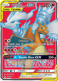 Reshiram & Charizard GX card from Unbroken Bonds, number 194/214