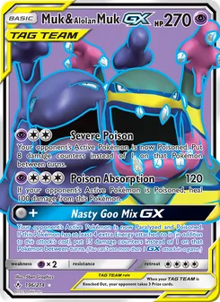 Muk & Alolan Muk GX card from Unbroken Bonds, number 196/214