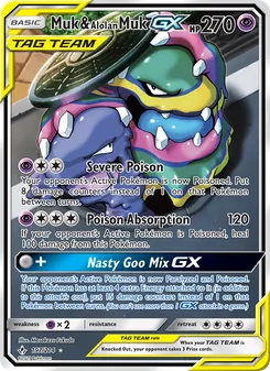Muk & Alolan Muk GX card from Unbroken Bonds, number 197/214