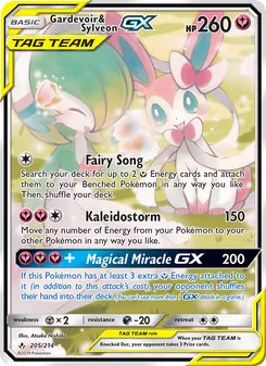 Gardevoir & Sylveon GX card from Unbroken Bonds, number 205/214