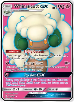 Whimsicott GX card from Unbroken Bonds, number 206/214