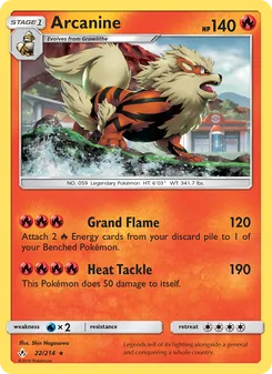 Arcanine card from Unbroken Bonds, number 22/214