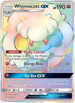 Whimsicott GX card from Unbroken Bonds, number 226/214