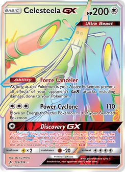 Celesteela GX card from Unbroken Bonds, number 228/214