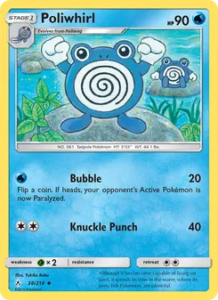 Poliwhirl card from Unbroken Bonds, number 38/214