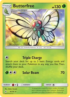 Butterfree card from Unbroken Bonds, number 4/214