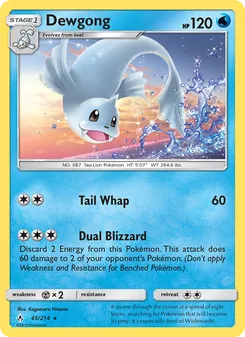 Dewgong card from Unbroken Bonds, number 45/214