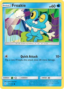Froakie card from Unbroken Bonds, number 51/214