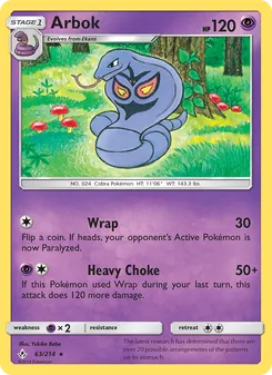 Arbok card from Unbroken Bonds, number 63/214