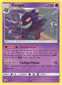 Gengar card from Unbroken Bonds, number 70/214