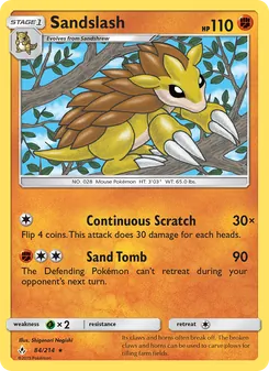 Sandslash card from Unbroken Bonds, number 84/214