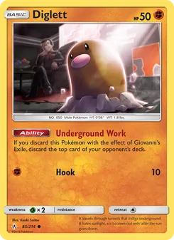 Diglett card from Unbroken Bonds, number 85/214