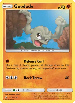 Geodude card from Unbroken Bonds, number 87/214