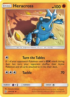 Heracross card from Unified Minds, number 107/236
