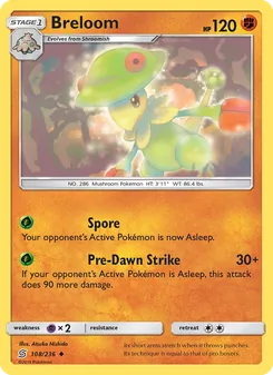 Breloom card from Unified Minds, number 108/236