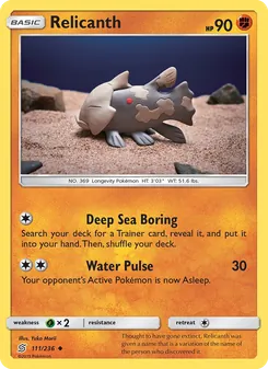 Relicanth card from Unified Minds, number 111/236