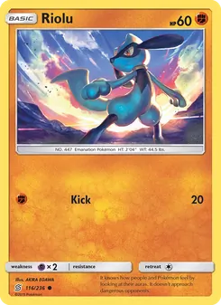 Riolu card from Unified Minds, number 116/236