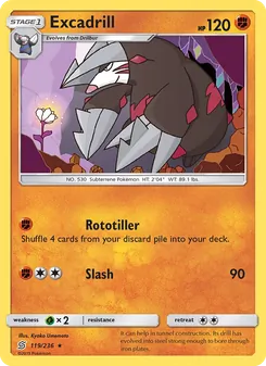 Excadrill card from Unified Minds, number 119/236