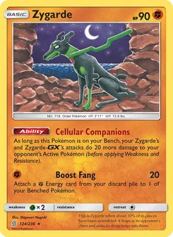 Zygarde card from Unified Minds, number 124/236