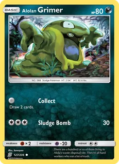 Alolan Grimer card from Unified Minds, number 127/236