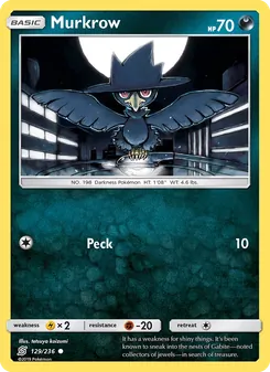 Murkrow card from Unified Minds, number 129/236