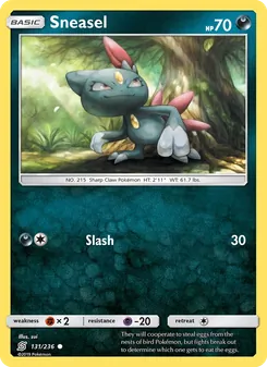 Sneasel card from Unified Minds, number 131/236
