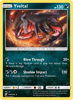 Yveltal card from Unified Minds, number 139/236