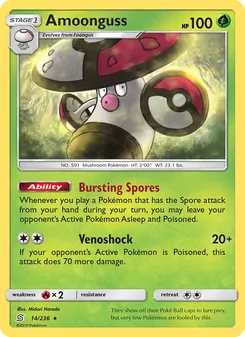 Amoonguss card from Unified Minds, number 14/236