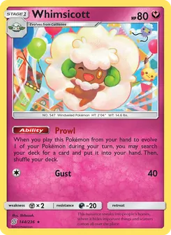 Whimsicott card from Unified Minds, number 144/236