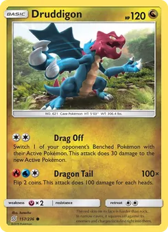 Druddigon card from Unified Minds, number 157/236