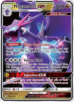 Naganadel GX card from Unified Minds, number 160/236