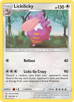 Lickilicky card from Unified Minds, number 162/236