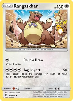 Kangaskhan card from Unified Minds, number 163/236
