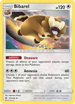 Bibarel card from Unified Minds, number 172/236